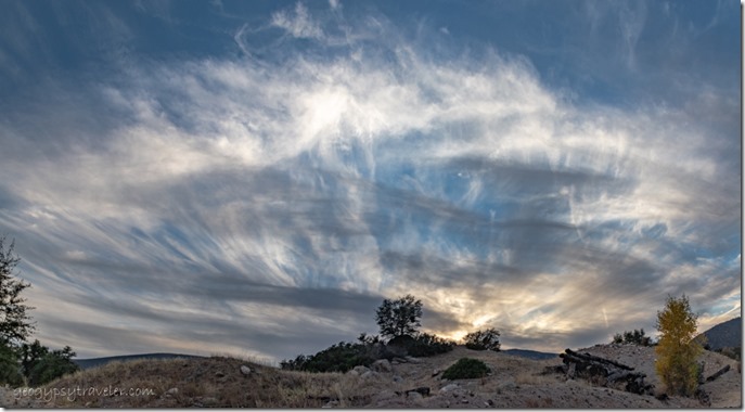 trees sunset clouds Skull Valley Arizona