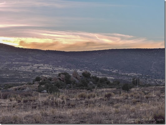 desert trees mt sunset clouds Ferguson Valley Road Skull Valley Arizona