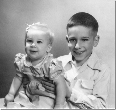 Gail 7mos & Hal 7 yrs Olmsted October 1954