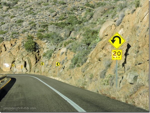 signs Elephant curve SR89 Yarnell Hill Arizona