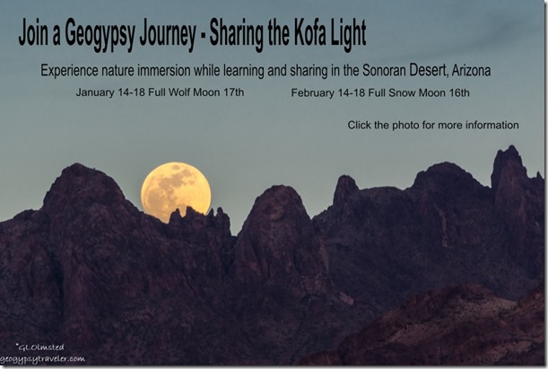 Kofa Mts moon rise Kofa NWR Arizona