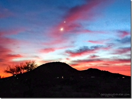 mt sunset clouds moon Venus Cemetery Rd Congress Arizona