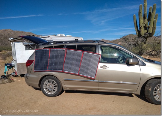 portable solar panels on minivan Cemetery Rd Congress Arizona
