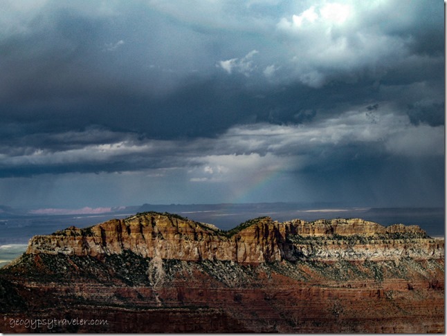 Rainbow over Nankoweap from Point Imperial Walhalla Plateau North Rim Grand Canyon National Park Arizona