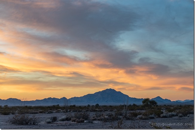Chocolate Mts sunset clouds BLM Palm Canyon Rd Kofa National Wildlife Refuge Arizona