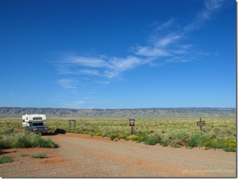 Truck camper on BLM8910 House Rock Valley Arizona