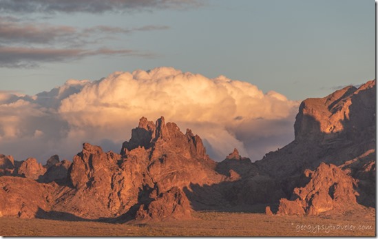 desert Kofa Mts reverse sunset clouds BLM Palm Canyon Rd Kofa National Wildlife Refuge Arizona