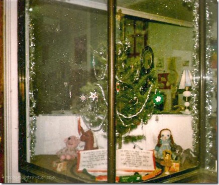 Christmas window display Tonasket Washington 1985