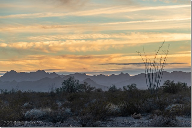 desert Chocolate Mts sunset clouds BLM Palm Canyon Rd Kofa National Wildlife Refuge Arizona