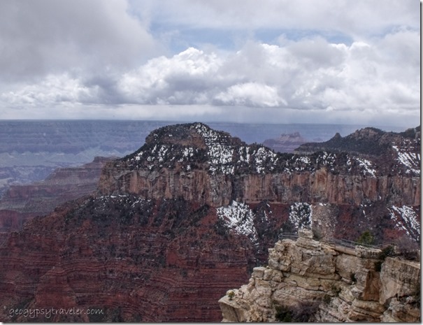 Snow on Widforss Point from Lodge North Rim Grand Canyon National Park Arizona