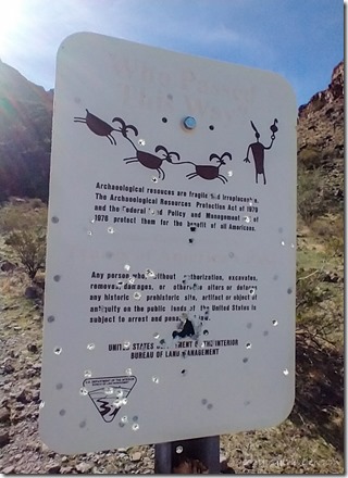 shot trailhead archeology sign Saddle Mt BLM Tonopah AZ