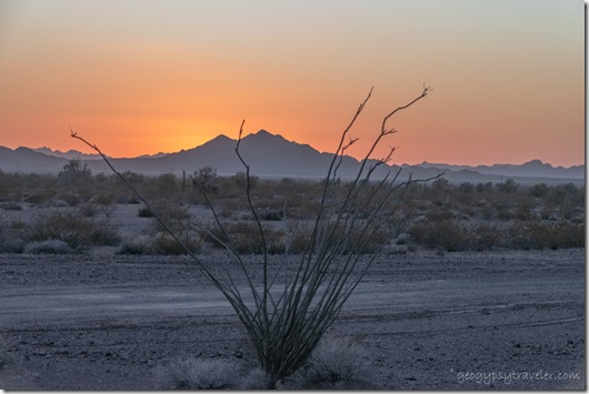 desert sunset BLM Palm Canyon Rd Kofa National Wildlife Refuge Arizona