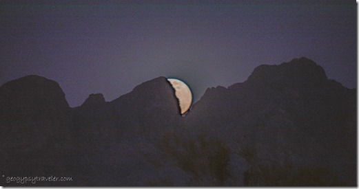 Kofa Mts full moon rise Palm Canyon Rd BLM Kofa National Wildlife Refuge Arizona