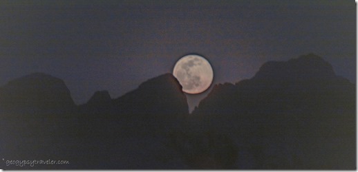 Kofa Mts full moon rise BLM Palm Canyon Rd Kofa National Wildlife Refuge Arizona