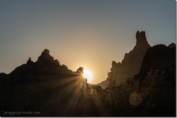 desert Kofa Mts sunrays Queen Canyon oaRd Kofa National Wildlife Refuge Arizona