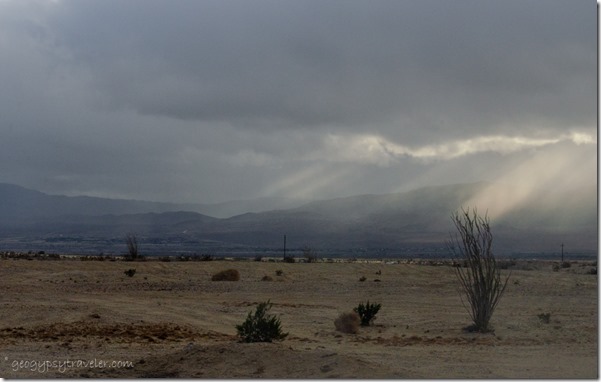 Sun rays Vallecito Mts Anza-Borrego Desert SP CA