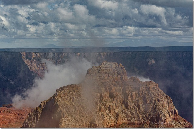 Clouds around Vishnu Temple Cape Royal North Rim Grand Canyon National Park Arizona