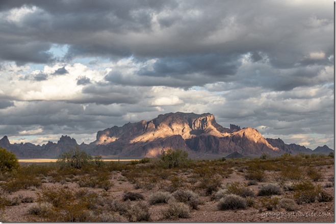 desert Kofa Mts light shadows clouds BLM Palm Canyon Rd Kofa National Wildlife Refuge Arizona