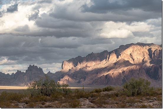 desert Kofa Mts light shadows clouds last light BLM Palm Canyon Rd Kofa National Wildlife Refuge Arizona