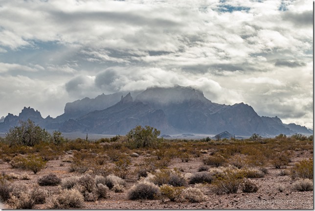 desert Kofa Mts low clouds BLM Palm Canyon Rd Kofa National Wildlife Refuge Arizona