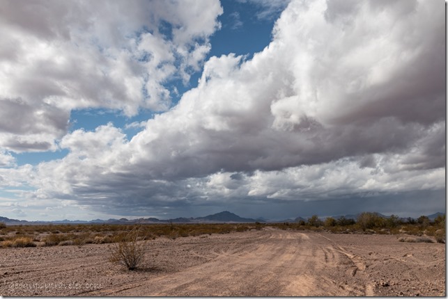 desert Chocolate Mts clouds BLM Palm Canyon Rd Kofa National Wildlife Refuge Arizona