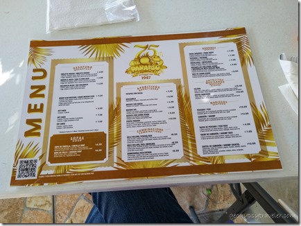 menu Los Algodones Mexico