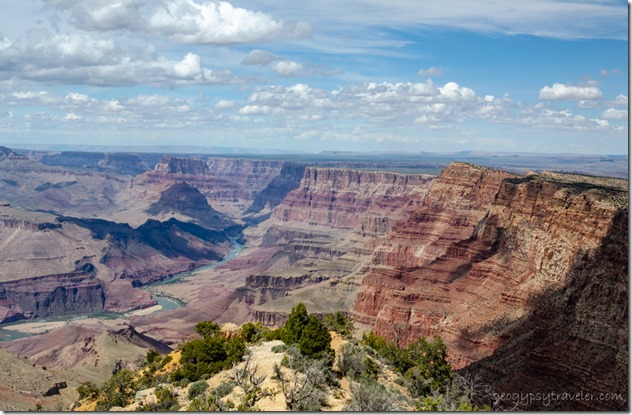 Canyon view NE & Colorado River Desert View Watchtower South Rim Grand Canyon National Park Arizona