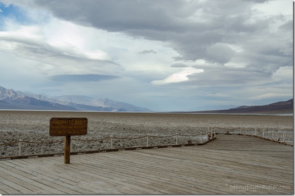 Stormy sky Badwater Basin Death Valley National Park California
