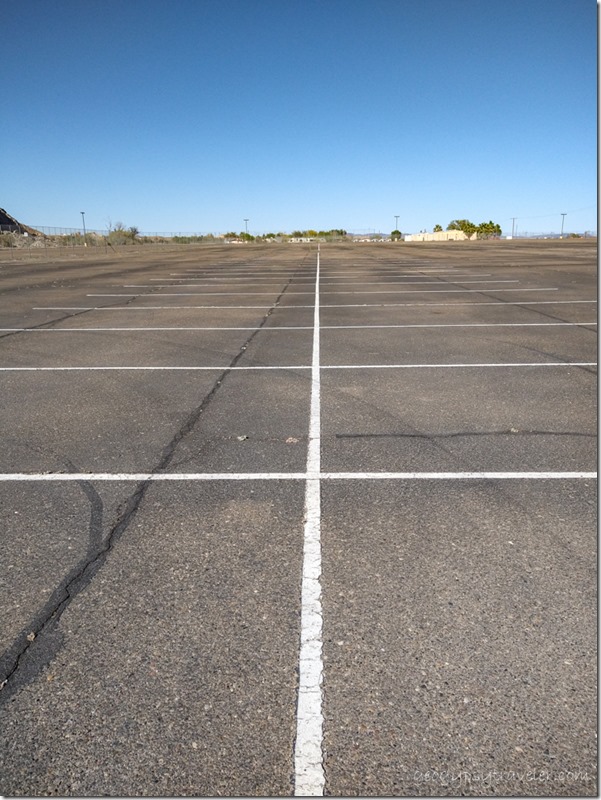 empty parking lot Quechan border AZ Mexico