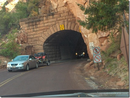 Hwy 9 E entering the 1 mile tunnel Zion National Park Utah