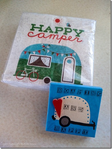 napkins & magnet happy camper