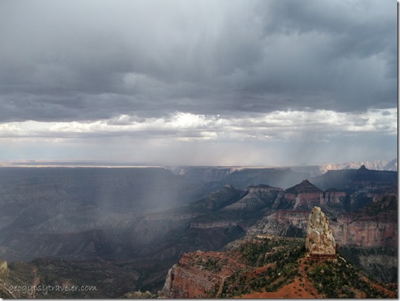 Rain in the canyon & sun on Navajo land from Point Imperial Walhalla Plateau NR GRCA NP AZ