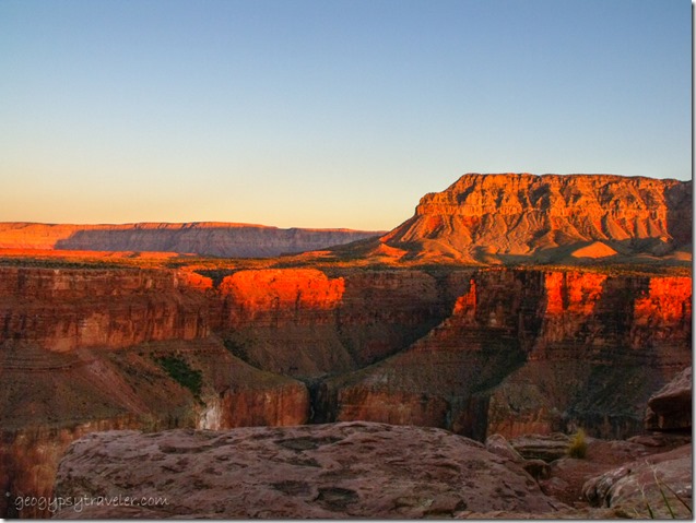 Canyon in last light across from Tuweep Grand Canyon National Park Arizona