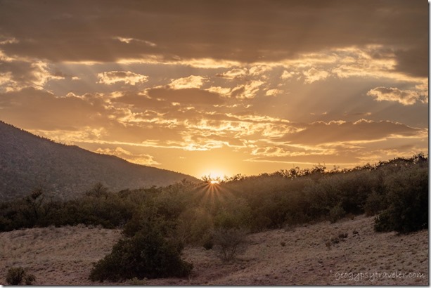 sunset clouds crepuscular rays Skull Valley AZ