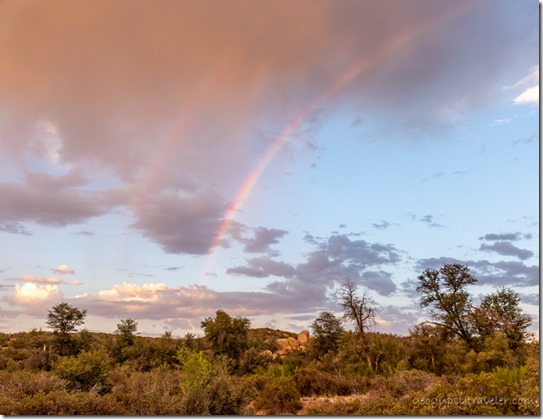 trees clouds dbl rainbow Skull Valley AZ