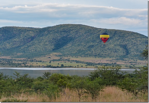 Hot air balloon over Mankwe Dam Pilanesberg GR SA