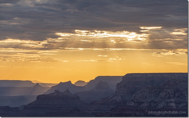 plateaus sunset clouds sunrays Desert View South Rim Grand Canyon National Park Arizona