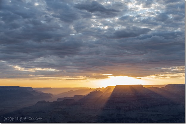 canyon sunrays sunset clouds Desert View South Rim Grand Canyon National Park Arizona
