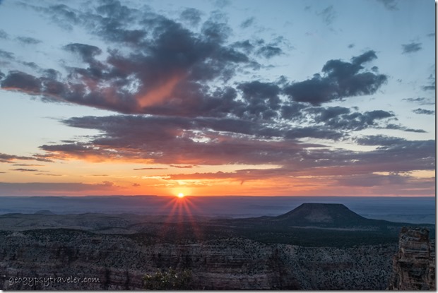 Cedar Mt sunrise clouds Desert View Watchtower South Rim Grand Canyon National Park Arizona
