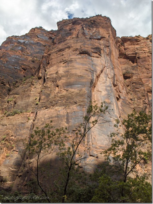 Rock climbing at Big Bend overlook Zion NP UT