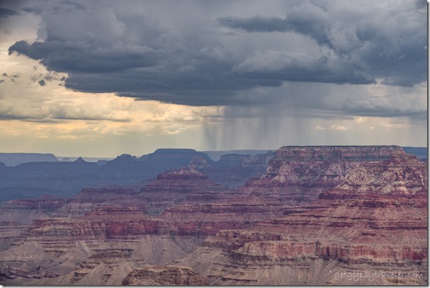 North Rim rain clouds Lipan Point South Rim Grand Canyon National Park Arizona