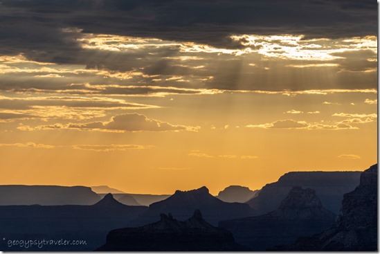 sunset rays clouds temples Desert View South Rim Grand Canyon National Park Arizona