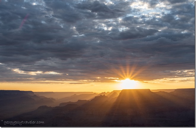 canyon sunburst sunset clouds Desert View South Rim Grand Canyon National Park Arizona