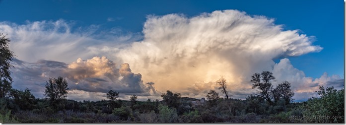 reverse sunset mushroom mammatus clouds Skull Valley AZ Pano
