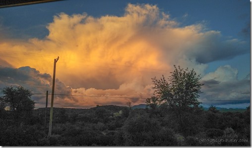 view E sunset cloud Skull Valley AZ