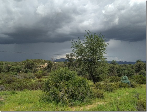 view E storm clouds Skull Valley AZ