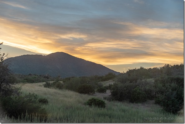 sunset clouds over Brush Mt Skull Valley AZ