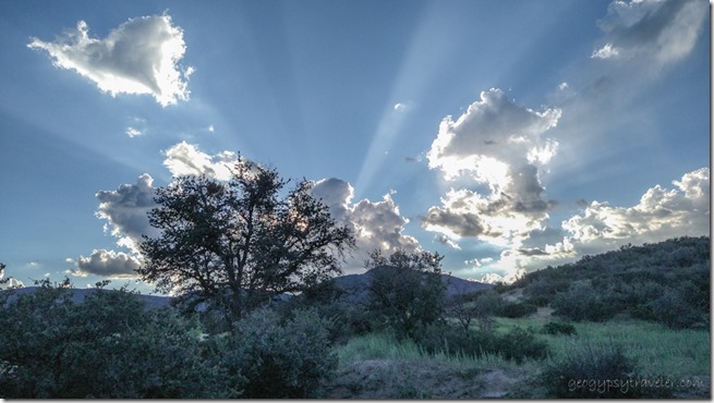 late light crepuscular rays clouds Skull Valley AZ