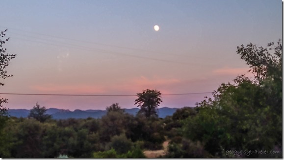 reverse sunset clouds moon Skull Valley AZ