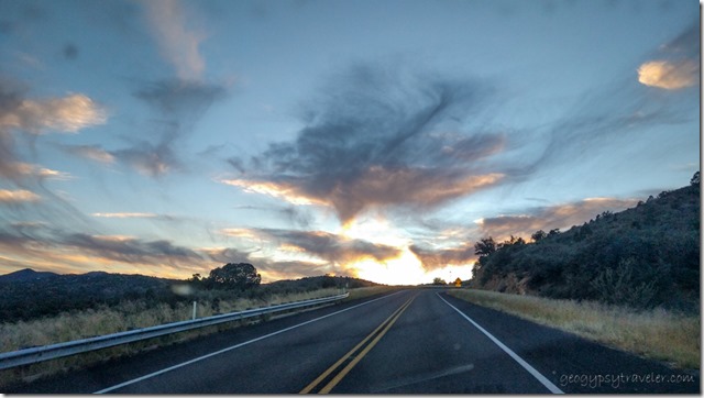 drive home sunset clouds Iron Springs Rd AZ